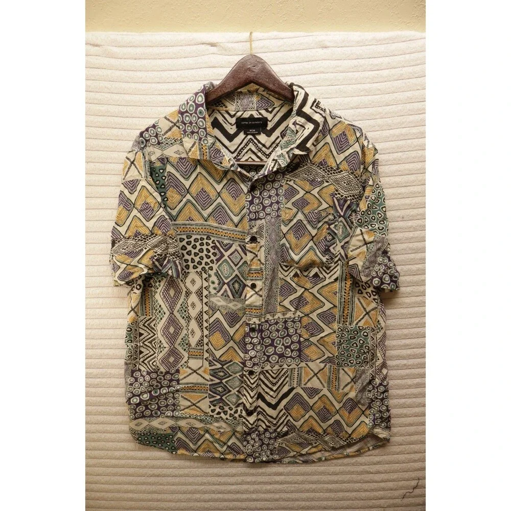 Vintage 80’s-90’s Cotton on Garments shirt men's size M Multicolor Rare